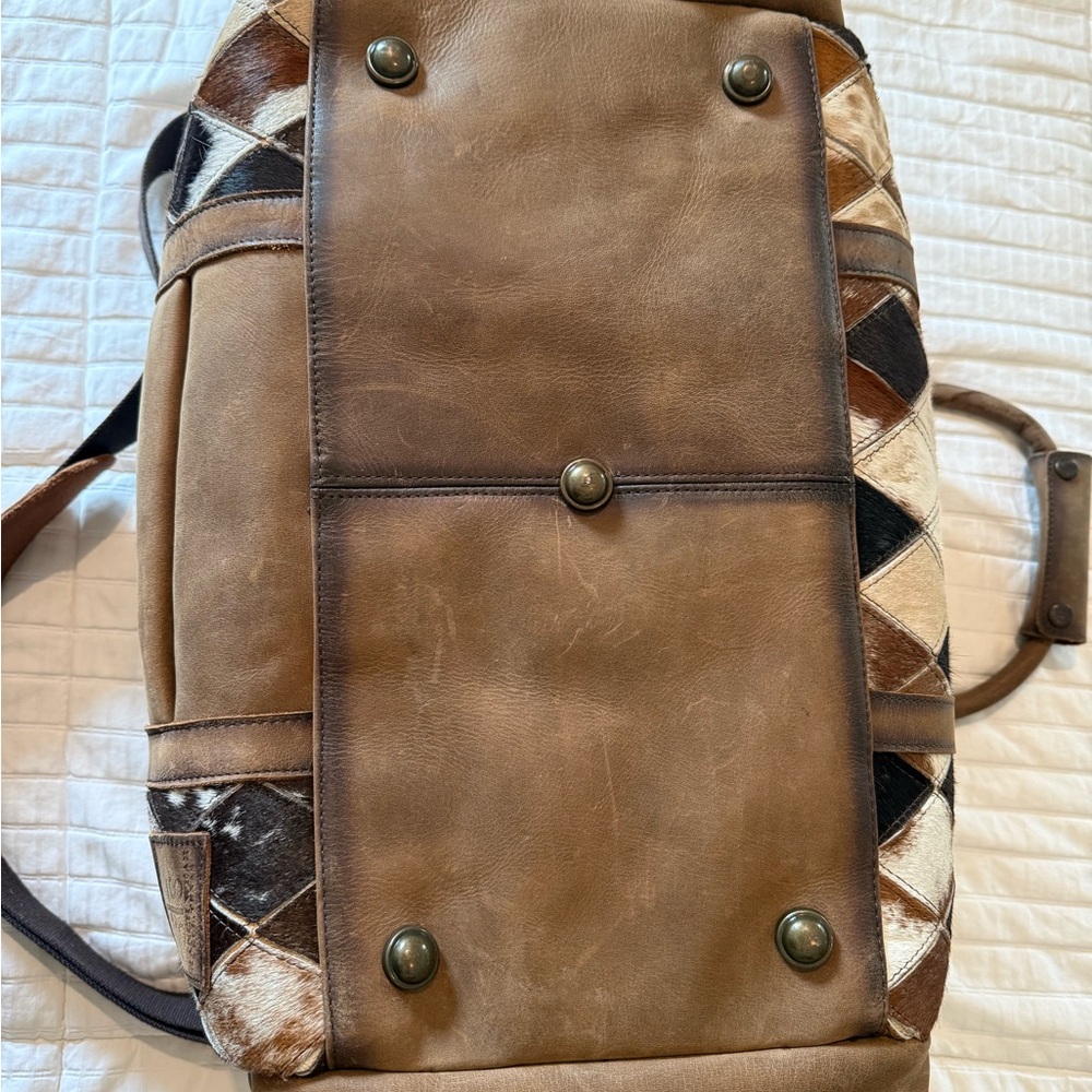 STS Ranchwear Brown Patchwork Leather Travel Duffle - Picture 8 of 16